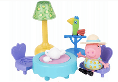 Peppa Pig Prasátko Peppa - Obývací pokoj čaj s papouškem + příslušenství.