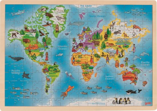 Goki Dřevěné puzzle Náš svět 192 dílků