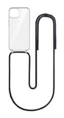 TopQ Kryt Simple iPhone 15 s černou šňůrkou průhledný 111366
