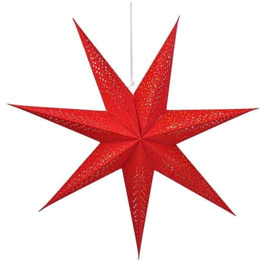 Levně Solight LED vánoční hvězda červená, závěsná, 60cm, 20x LED, 2x AA