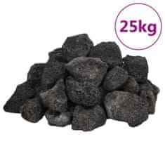 Vidaxl Sopečné kameny 25 kg černé 3–5 cm