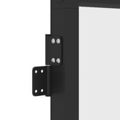 Greatstore Interiérové dveře úzké černé 102,5x201,5 cm tvrzené sklo hliník
