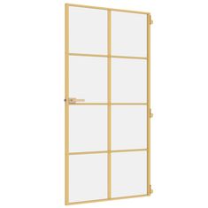 Greatstore Interiérové dveře úzké zlaté 102,5x201,5 cm tvrzené sklo hliník