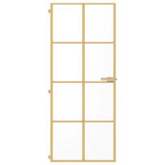 Greatstore Interiérové dveře úzké zlaté 83x201,5 cm tvrzené sklo a hliník