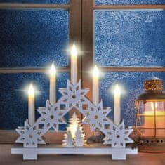 Solight LED vánoční svícen s hvězdami, 30cm, 5x LED, 2x AA - rozbaleno
