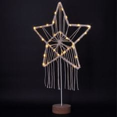 Solight LED vánoční hvězda stolní, pletená, 35x LED, 2x AAA