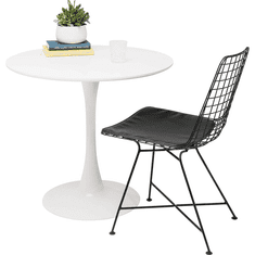 KONDELA Jídelní stůl, kulatý, bílá matná, průměr 80 cm, REVENTON