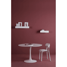 KONDELA Jídelní stůl, kulatý, bílá matná, průměr 80 cm, REVENTON