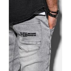 OMBRE Pánské džíny joggers P551 šedé MDN5452 L