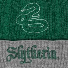 CurePink Úpletová zimní čepice Harry Potter: Kolej Zmijozel (univerzální)