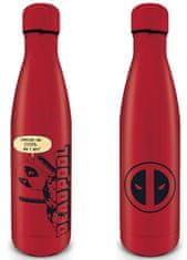 CurePink Nerezová outdoor láhev na pití Marvel|Deadpool: Peek-a-Boo (objem 500 ml)