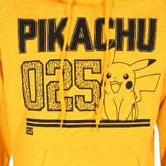 CurePink Pánská mikina Pokémon: Pikachu Line Art (S) žlutá bavlna