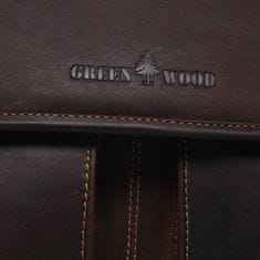 Green Wood Velká pracovní pánská kožená taška Enzo Green Wood hnědá