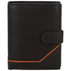 Diviley Trendová pánská kožená peněženka Figo, černá - koňaková