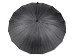 Kraftika 1ks šedá tmavá káro velký rodinný vystřelovací deštník