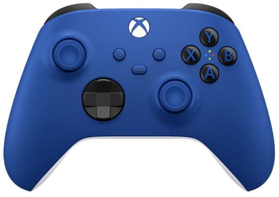 bezdrátový herní ovladač Microsoft Xbox Series Bezdrátový ovladač Shock Blue (QAU-00009) vibrace hybridní směrový ovladač D-pad inovace modrá barva provedení texturované rukojeti mapování tlačítka