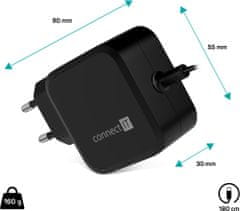 Connect IT univerzální notebookový adaptér C-Power USB-C, PD 67W, černá