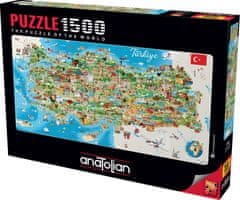 AnaTolian Panoramatické puzzle Mapa Turecka 1500 dílků
