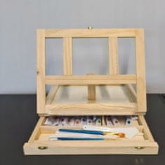 Northix Krabice na barvu - stojan a úložný - dřevo 