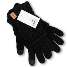 NANDY Dámské dvouvrstvé zimní rukavice a palčáky s poníkem - černá