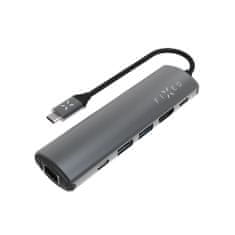 FIXED 6-portový hliníkový USB-C FIXED HUB Pro, pro notebooky a tablety, šedý (FIXHU-P-GR)