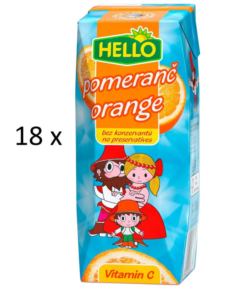 Levně Hello Mini pomeranč 18 x 250 ml