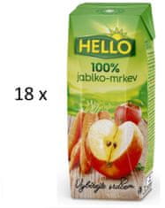 Hello 100% jablko-mrkev 18 x 250 ml