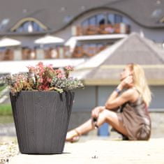 botle Kulatý květináč z imitace dřeva 54 L bílý Ø 49 cm - stylová a odolná dekorace pro dům a zahradu