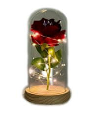 Svítící věčná růže ve skle - červená