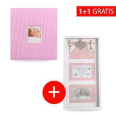KPH Akce 1+1: Dětské album na růžky BAMBINIS růžové + Rámeček na více fotek BPD růžový navíc