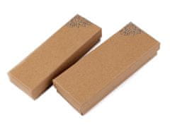 Kraftika 1ks (5x15 cm) hnědá přírodní papírová krabička stříbrný