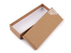 Kraftika 1ks (5x15 cm) hnědá přírodní papírová krabička stříbrný