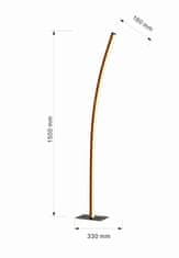 WOFI WOFI Stojací lampa Bologna 1x 21W LED 2350lm 3000K černá plus dřevo 3020-106