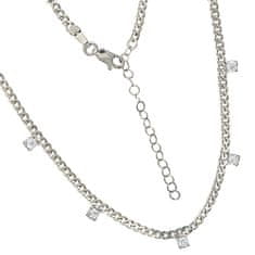 LS Rhodiovaný náhrdelník se sedmi bílými zirkony