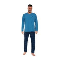 Cornette Pánské pyžamo Derby nadrozměr modré (124/240) - velikost 4XL