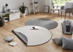 NORTHRUGS Kusový koberec Twin-Wendeteppiche 103097 grau creme kruh – na ven i na doma 140x140 (průměr) kruh