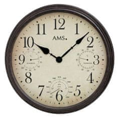 AMS Nástěnné hodiny AMS s meteostanicí 42 cm