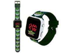 sarcia.eu Baby Yoda, Star Wars tmavě zelené dětské hodinky, digitální náramkové hodinky 