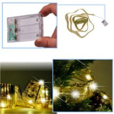 KIK Stuha dekorativní LED pásek 10m 100LED vánoční stromek světla vánoční dekorace teplá bílá s bateriemi