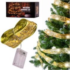 KIK Stuha dekorativní LED pásek 10m 100LED vánoční stromek světla vánoční dekorace teplá bílá s bateriemi