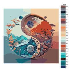 Malujsi Malování podle čísel - Jin Jang 03 - 40x40 cm, plátno vypnuté na rám