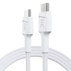 Green Cell KABGC30W Cable bílá USB-C typ C 1,2m PowerStream with fast charging Power Delivery 60W,