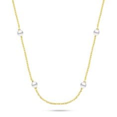 Brilio Silver Jemný pozlacený náhrdelník s Majorica perlami NCL141Y