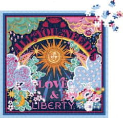 Galison Čtvercové puzzle Liberty: Všechno, co potřebuješ, je láska a volnost 500 dílků