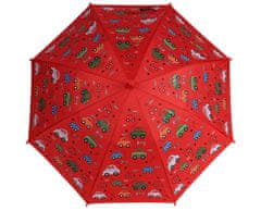 Simmy Dětský deštník měnící barvu "Auta" červený