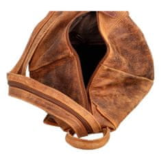 Green Wood Trendy kožený dámský kabelko-batoh Green Woods Pierre, světle hnědý