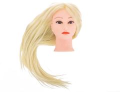 KIK KX6961_1 Kadeřnická cvičná hlava s přírodními vlasy blond