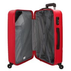 Joummabags Sada ABS cestovních kufrů ROLL ROAD FLEX Red, 55-65cm, 5849564