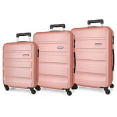 Joummabags Sada ABS cestovních kufrů ROLL ROAD FLEX Nude, 55-65-75cm, 584946C