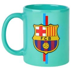 FotbalFans Hrnek FC Barcelona, keramický, tyrkysový, 300 ml